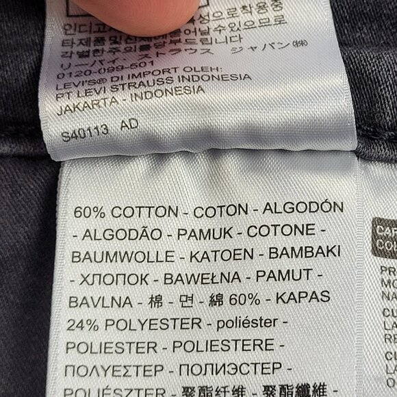Levi’s premium denim dark gray/washed out black 311 shaping skinny jeans 18W - Picture 11 of 13